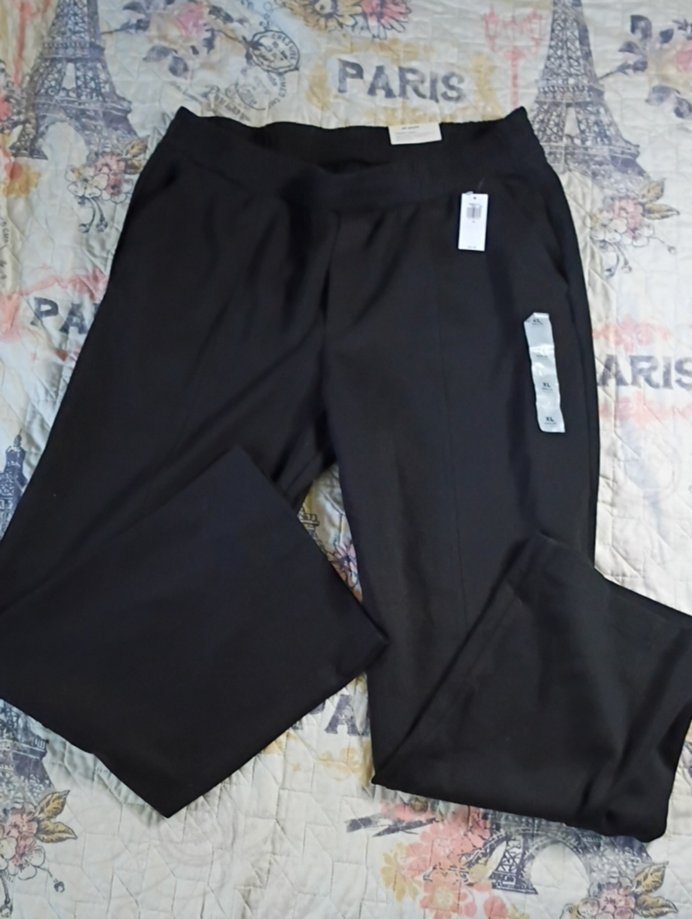 NWT Black Pull-On Wide-Leg Pants High Rise Dynamic Fleece Size XL Old Navy